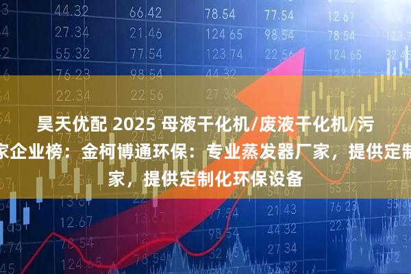 昊天优配 2025 母液干化机/废液干化机/污泥干化机厂家企业榜：金柯博通环保：专业蒸发器厂家，提供定制化环保设备