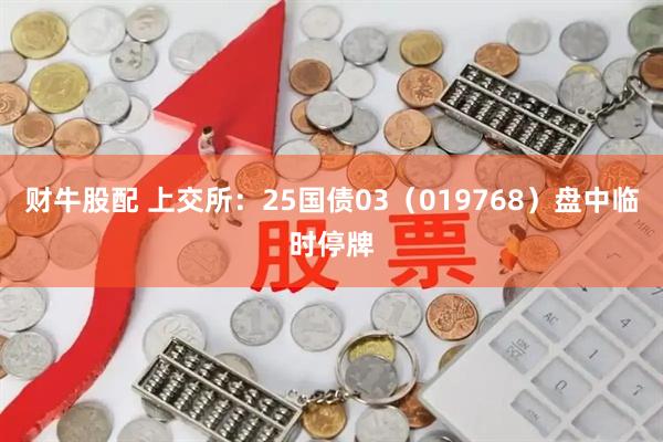 财牛股配 上交所：25国债03（019768）盘中临时停牌